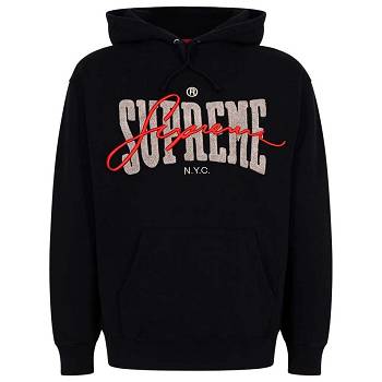 Supreme Embroide Chenilles Huppari Mustat | FI483EX