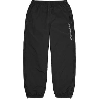 Supreme Full Zip Baggy Warm Up Pant Housut Mustat | FI432RW